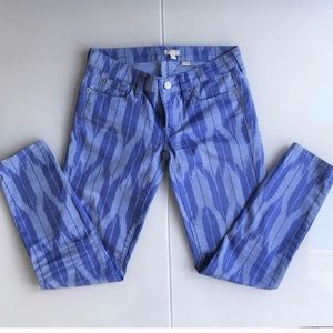 J.Crew Stretch Skinny Blue Pattern Pant